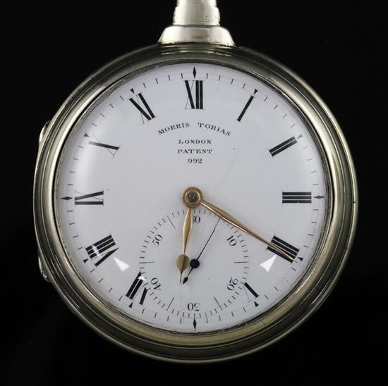 Morris Tobias, London, a George III silver pair-cased keywind rack lever pocket watch, No. 992, Patent,